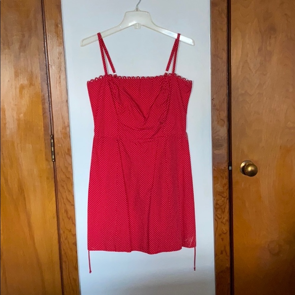 Luey Love red and white polka dot dress